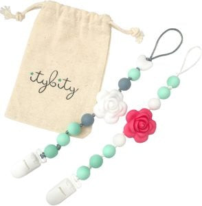 The Original Flower Pacifier Clip Set