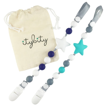 Star Dust Teether Pacifier Clips