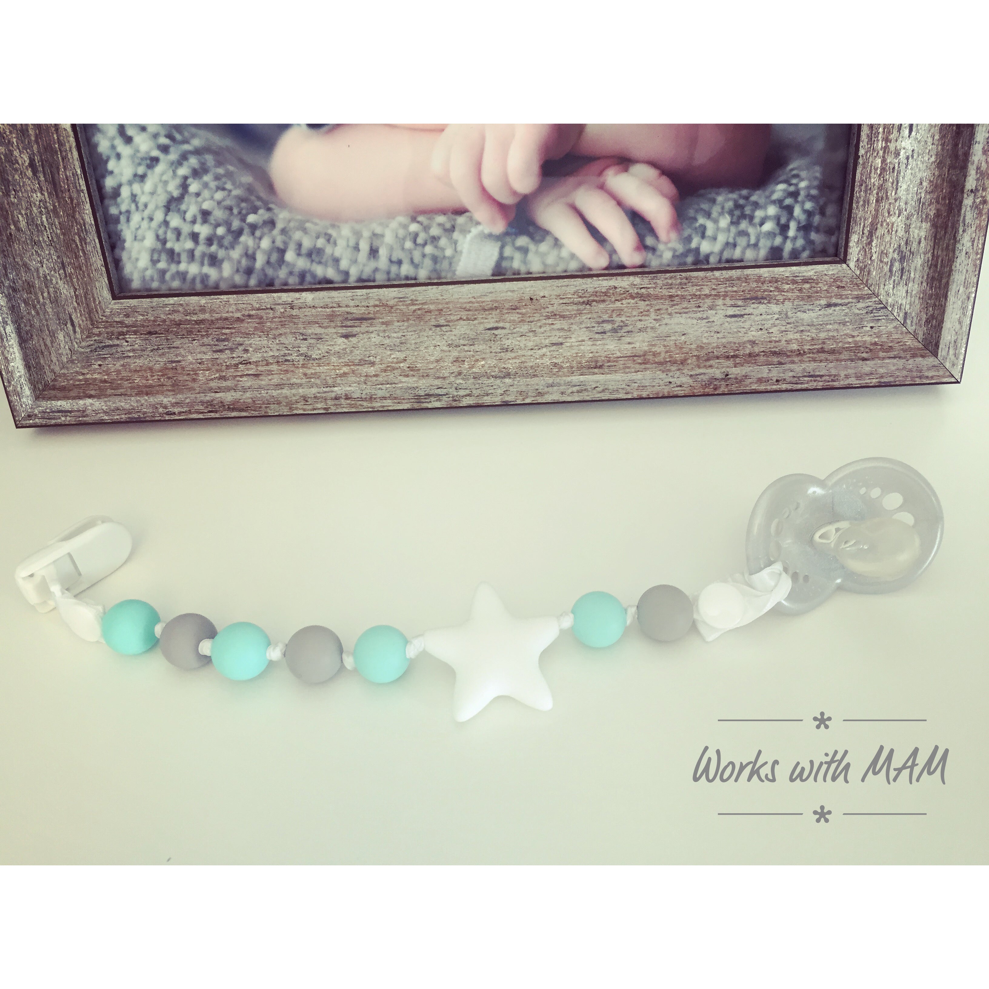 Twinkle Star Pacifier Clips