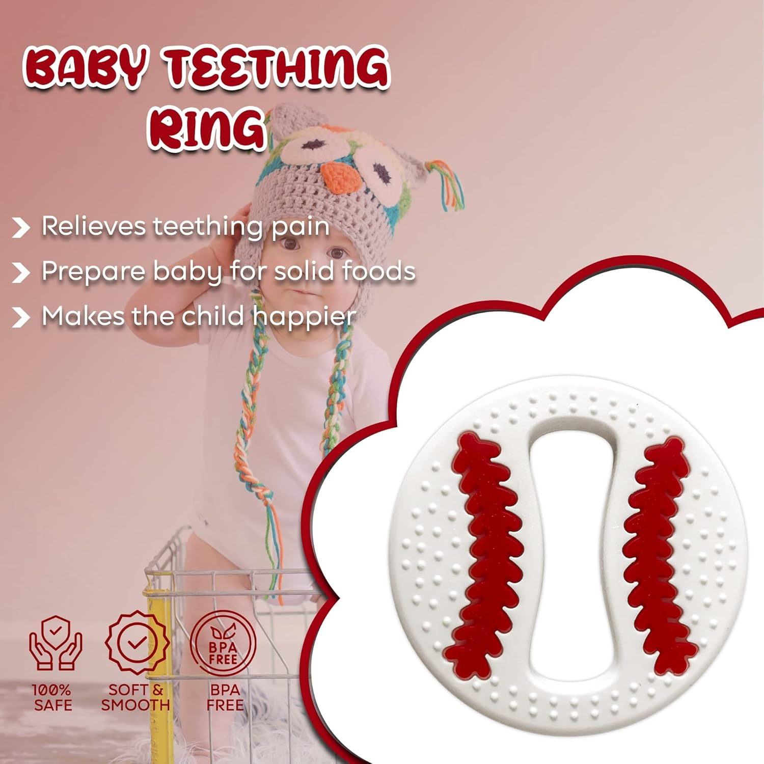 Silicone Baseball Teether